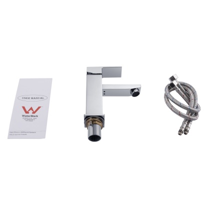 Square Brass Basin Mixer Tap Bathroom Laundry Sink Vanity Flick Faucet Chrome/Black