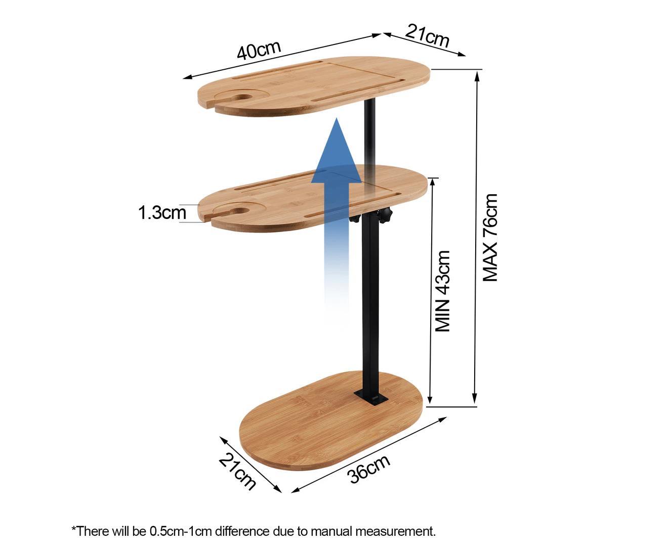 Rotating Bathtub Side Table Tray Stand Bamboo Bath Rack Wine Glass Phone Holder