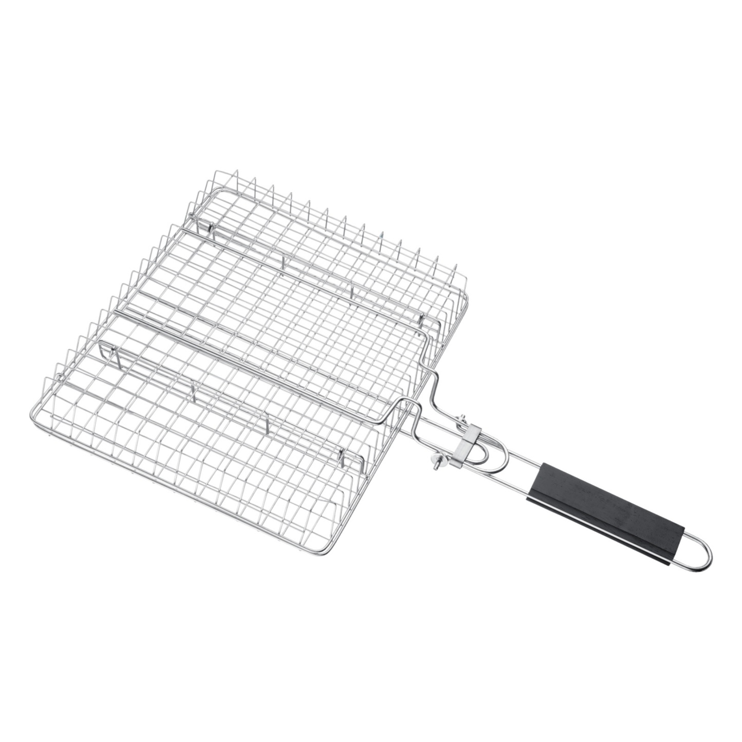 Rectangular Stainless Steel Grill Basket Outdoor Camping Portable BBQ Wire Mesh Rack Net Clamp 