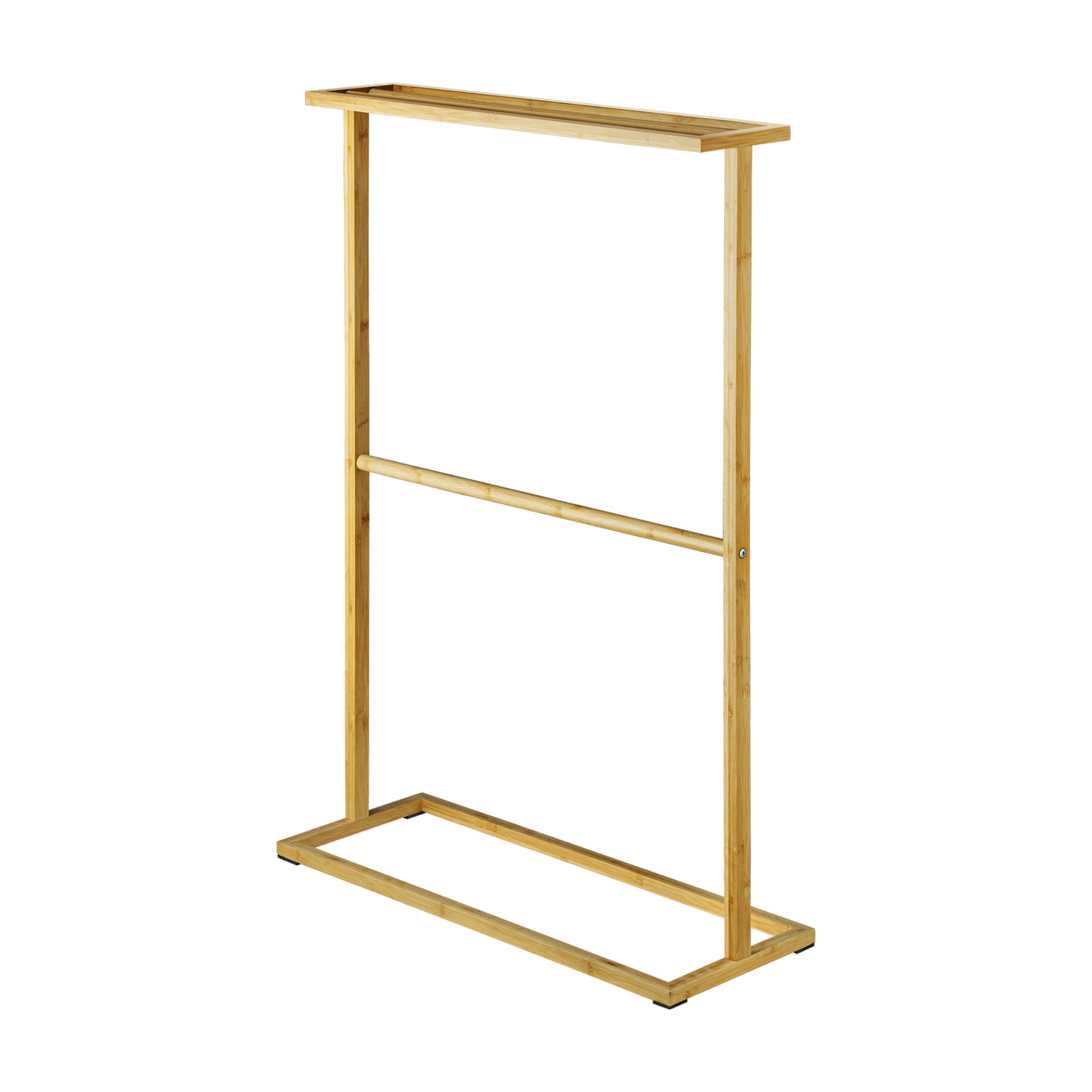 Bathroom Freestanding Bamboo Towel Drying Organizer Rail Rack Clothes Storage Hanger Holder 