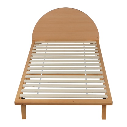 Bedroom Pine Wood Bed Frame Wooden Base Platform Round Bedhead Oak King Single/Single