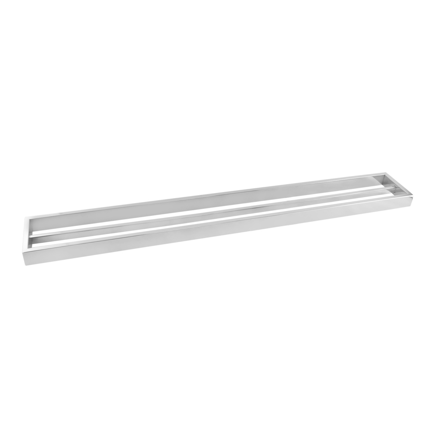 800mm Bathroom Square Stainless Steel Double Towel Rail 2 Bars Clothes Hanger Holder Rack Chrome/Black