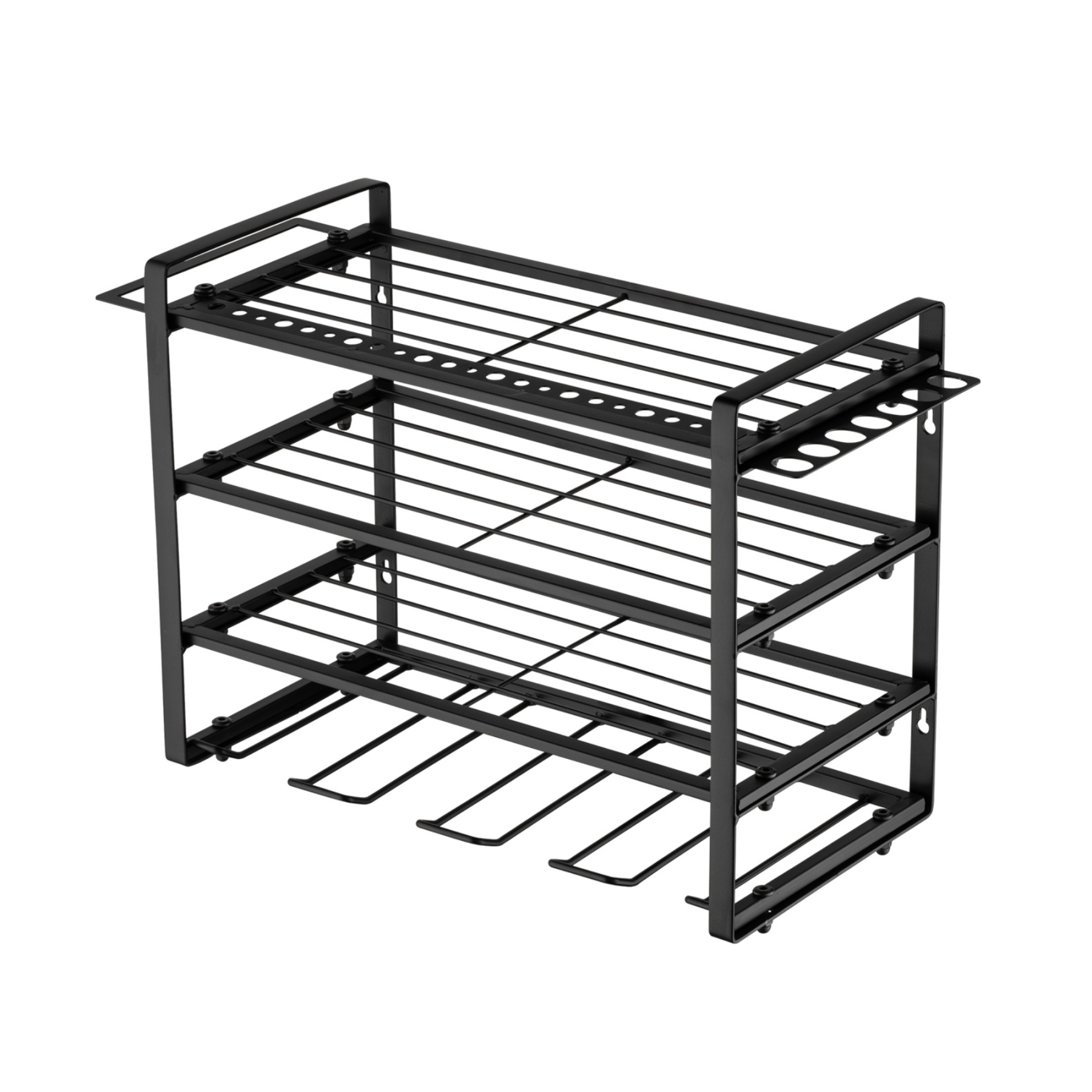 4 Tier Power Tool Utility Rack Garage Tool Organizer Storage Wall Mount Drill Holder