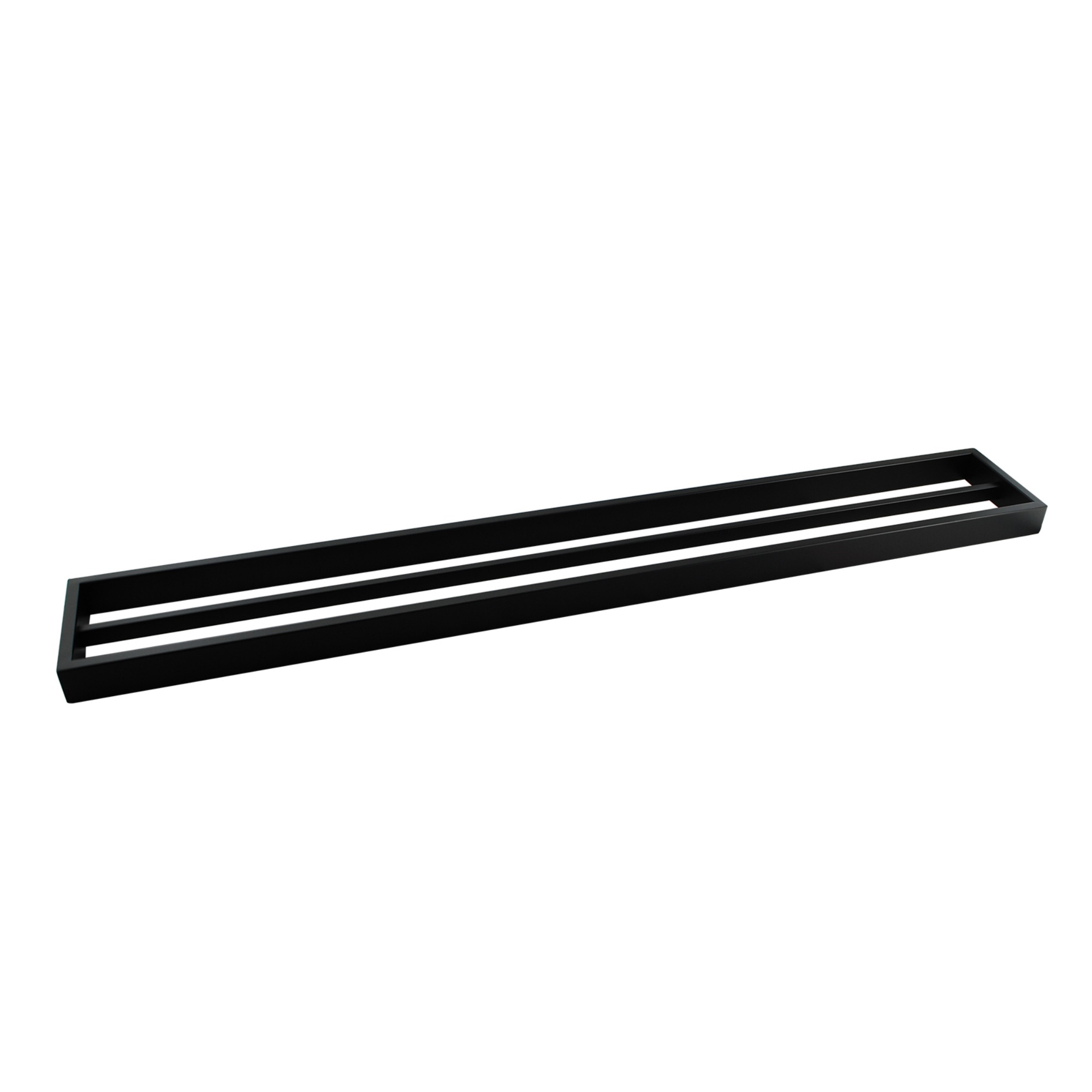 800mm Bathroom Square Stainless Steel Double Towel Rail 2 Bars Clothes Hanger Holder Rack Chrome/Black