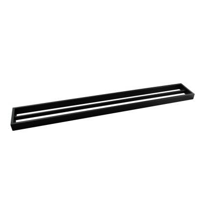800mm Bathroom Square Stainless Steel Double Towel Rail 2 Bars Clothes Hanger Holder Rack Chrome/Black