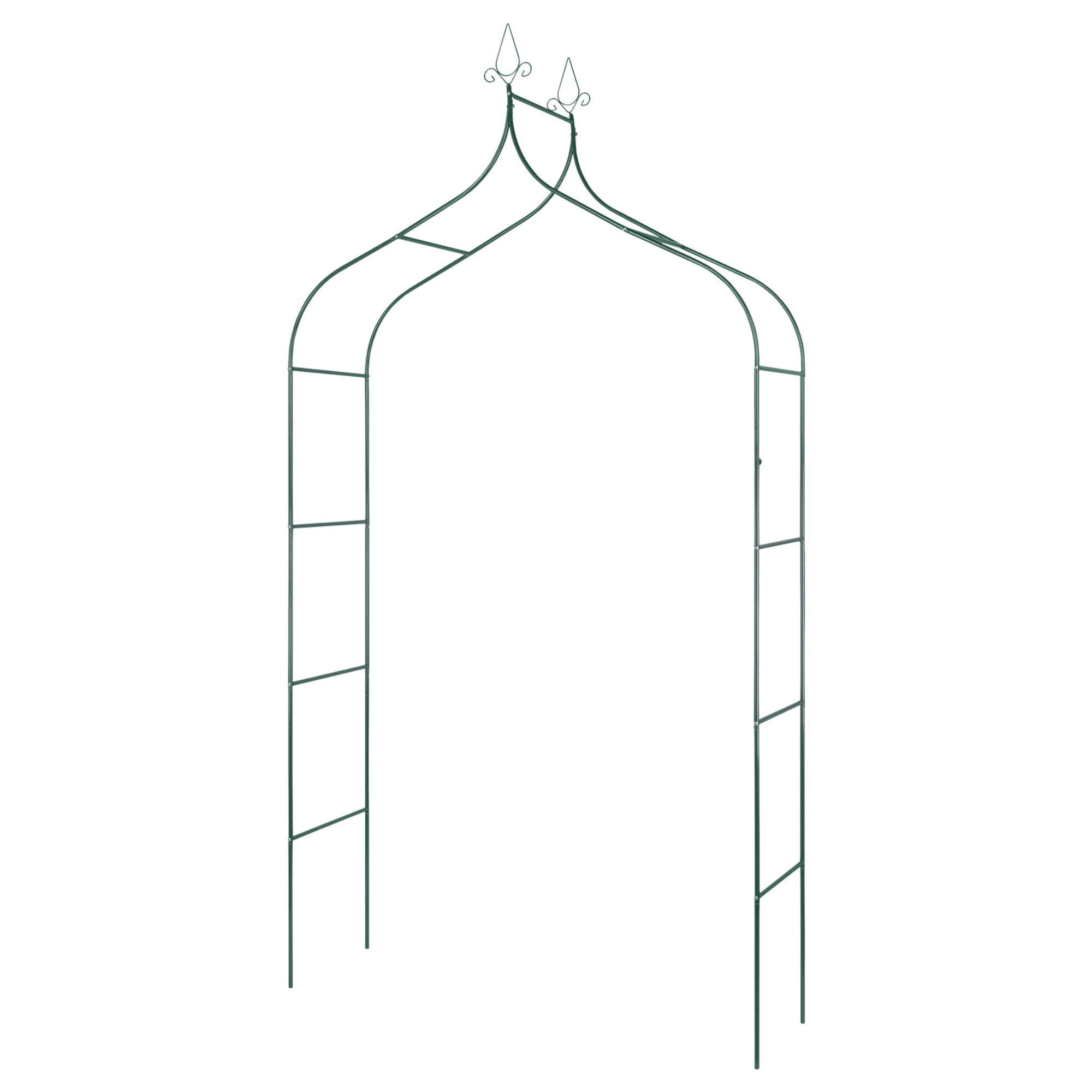 Gothic Spires Garden Arch Frame Wedding Party Flower Balloon Decoration Archway Climbing Plants Arbour Vine Stand Trellis Dark Green