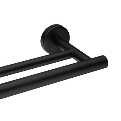 755mm Stainless Steel Double Towel Rack Bathroom Round Brushed Nickel Double Bars Towel Rail Holder
