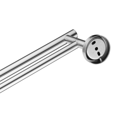 755mm Stainless Steel Double Towel Rack Bathroom Round Brushed Nickel Double Bars Towel Rail Holder