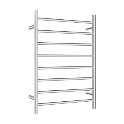 Round 8 Bars Aluminium Electric Heated Towel Rail Wall Mounted Towel Warmer Dryer Holder Rack Silver/Black/Brushed Yellow Gold