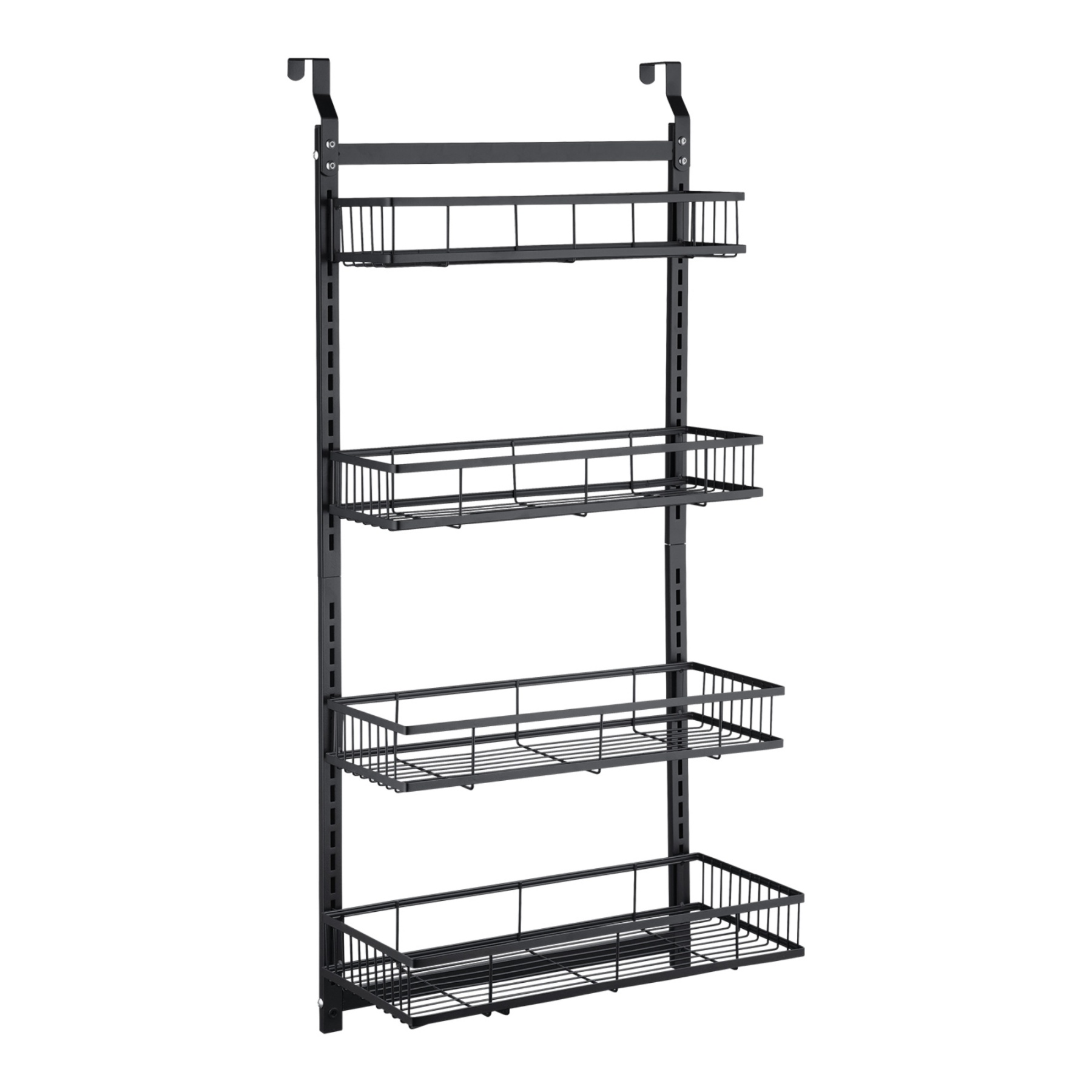 4 Tiers Hanging Bathroom Storage Rack Over Door Shower Caddy Basket Bath Storage Holder Organizer Shelf Black