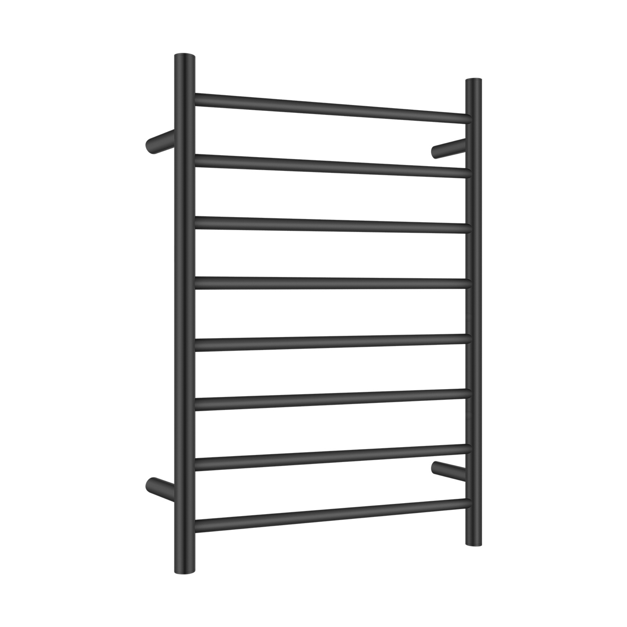 Round 8 Bars Aluminium Electric Heated Towel Rail Wall Mounted Towel Warmer Dryer Holder Rack Silver/Black/Brushed Yellow Gold