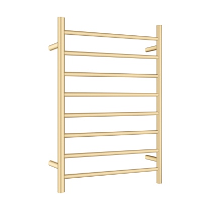 Round 8 Bars Aluminium Electric Heated Towel Rail Wall Mounted Towel Warmer Dryer Holder Rack Silver/Black/Brushed Yellow Gold