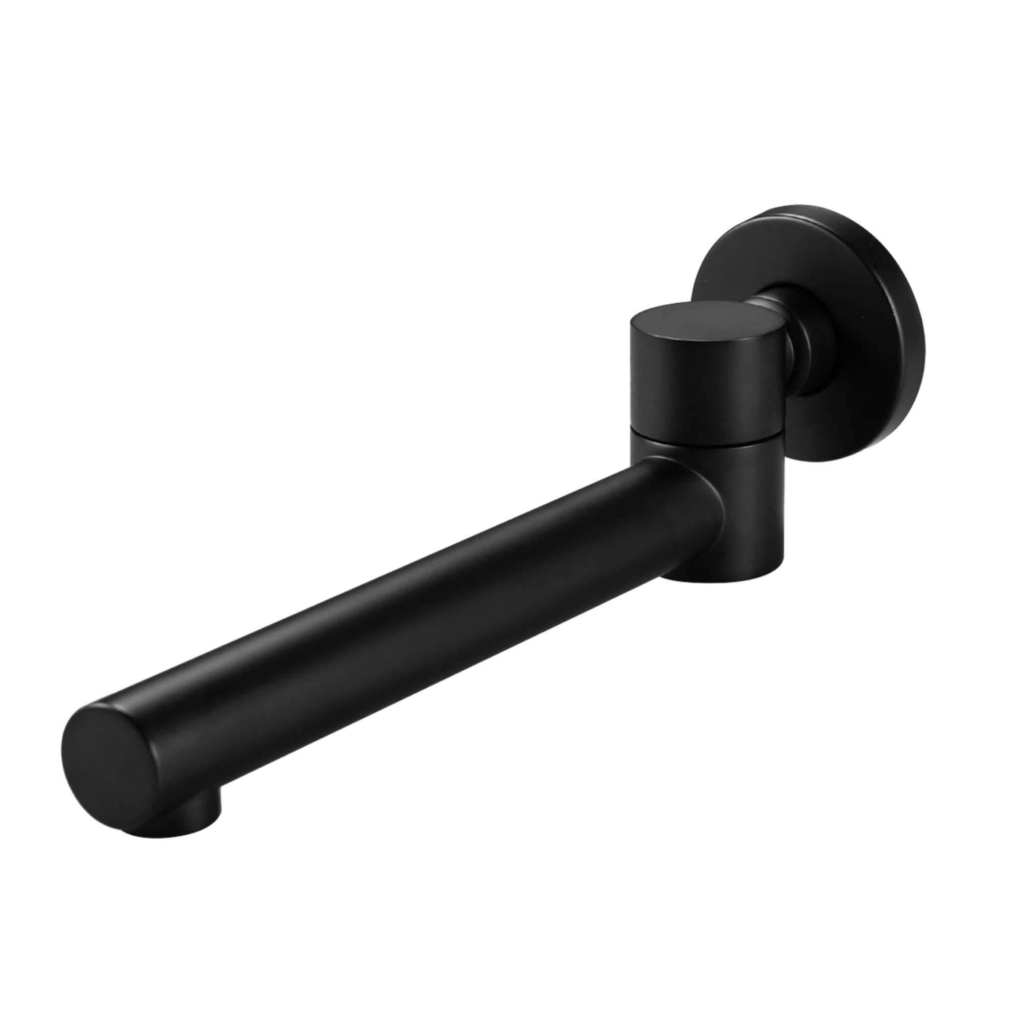 Round Brass Bath Basin Sink Vanity Wall Spout 360° Swivel Bathtub Outlet Faucet Chrome/Matte Black