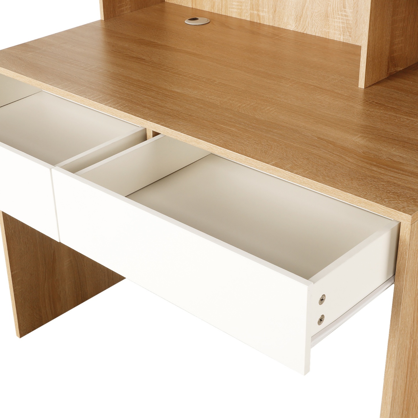 Executive Computer Desk with Hutch Drawer Home Office Study Desk Writing Workstation Open Display Bookshelf