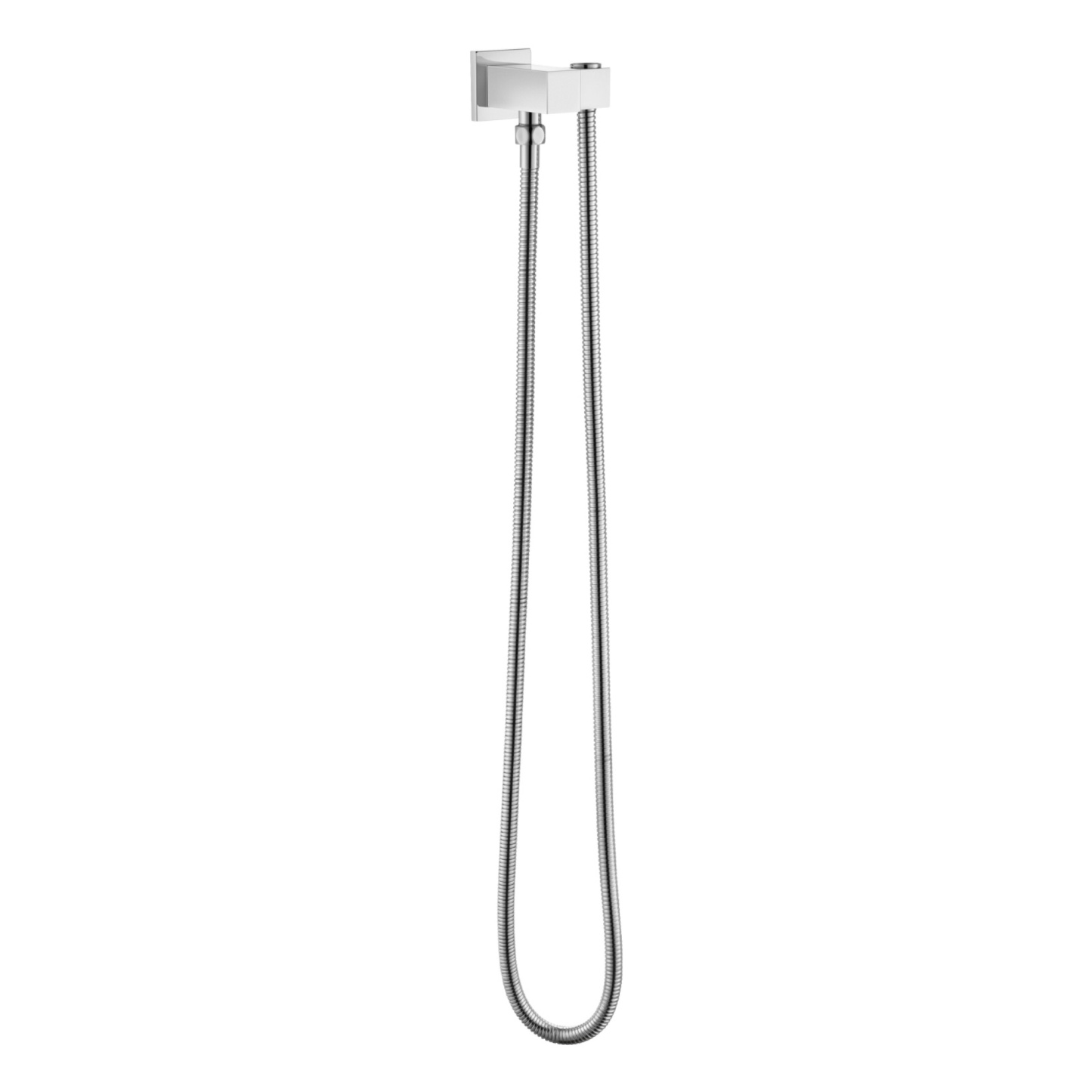 Bathroom Wall Mounted Square Swivel Handheld Shower Head Holder Bracket 1.5m Shower Hose Inlet Connector Chrome/Black