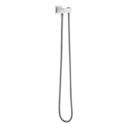 Bathroom Wall Mounted Square Swivel Handheld Shower Head Holder Bracket 1.5m Shower Hose Inlet Connector Chrome/Black