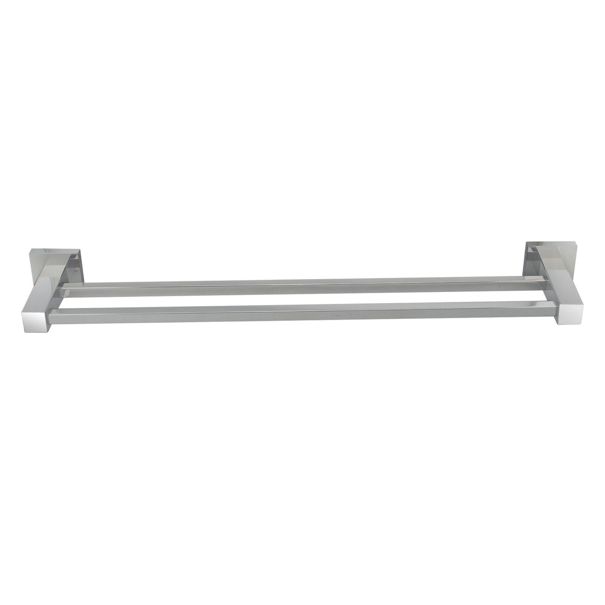 800mm Square Stainless Steel Bathroom Double Bars Towel Rail Rack Wall Mounted Clothes Hanger Holder Chrome/Black