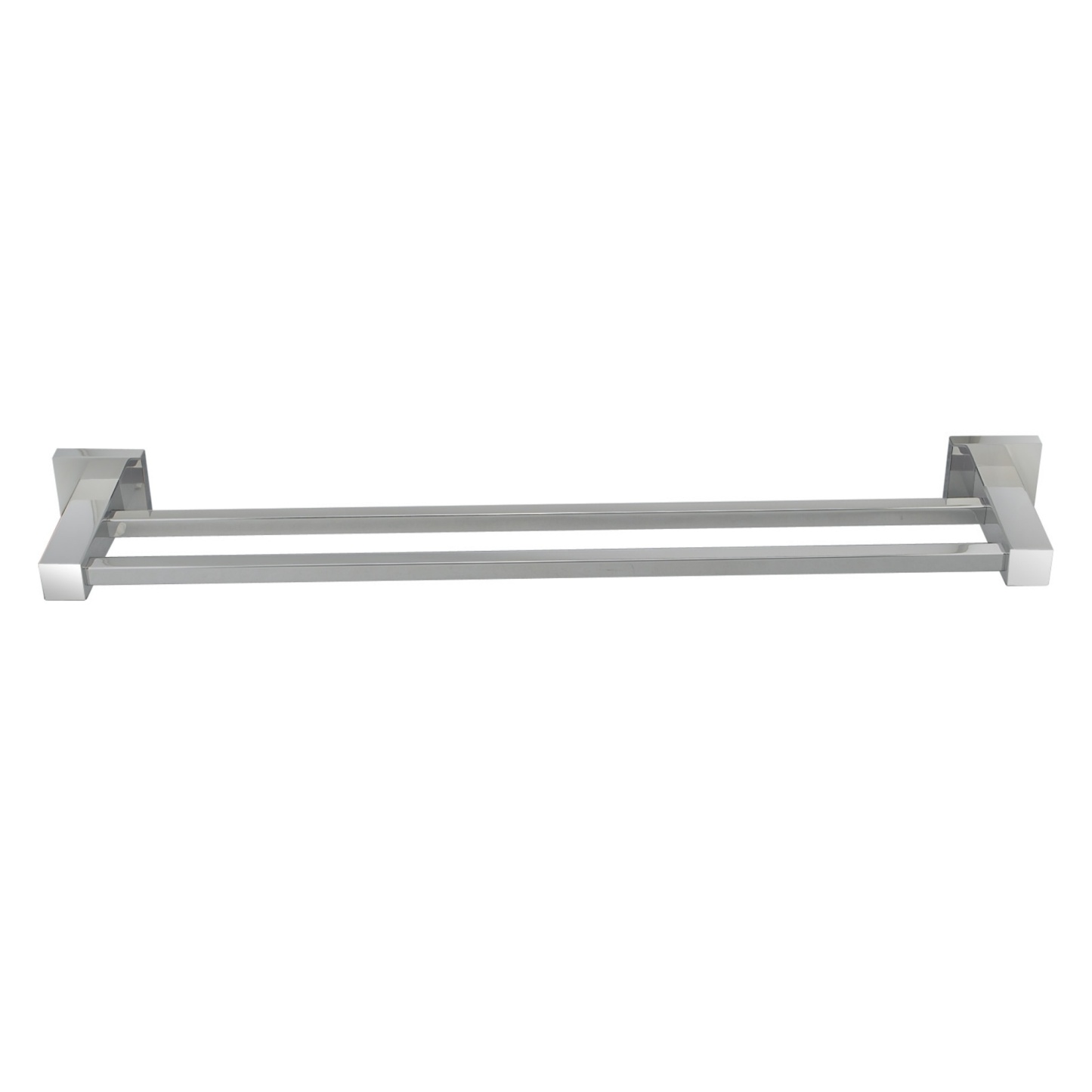 800mm Square Stainless Steel Bathroom Double Bars Towel Rail Rack Wall Mounted Clothes Hanger Holder Chrome/Black
