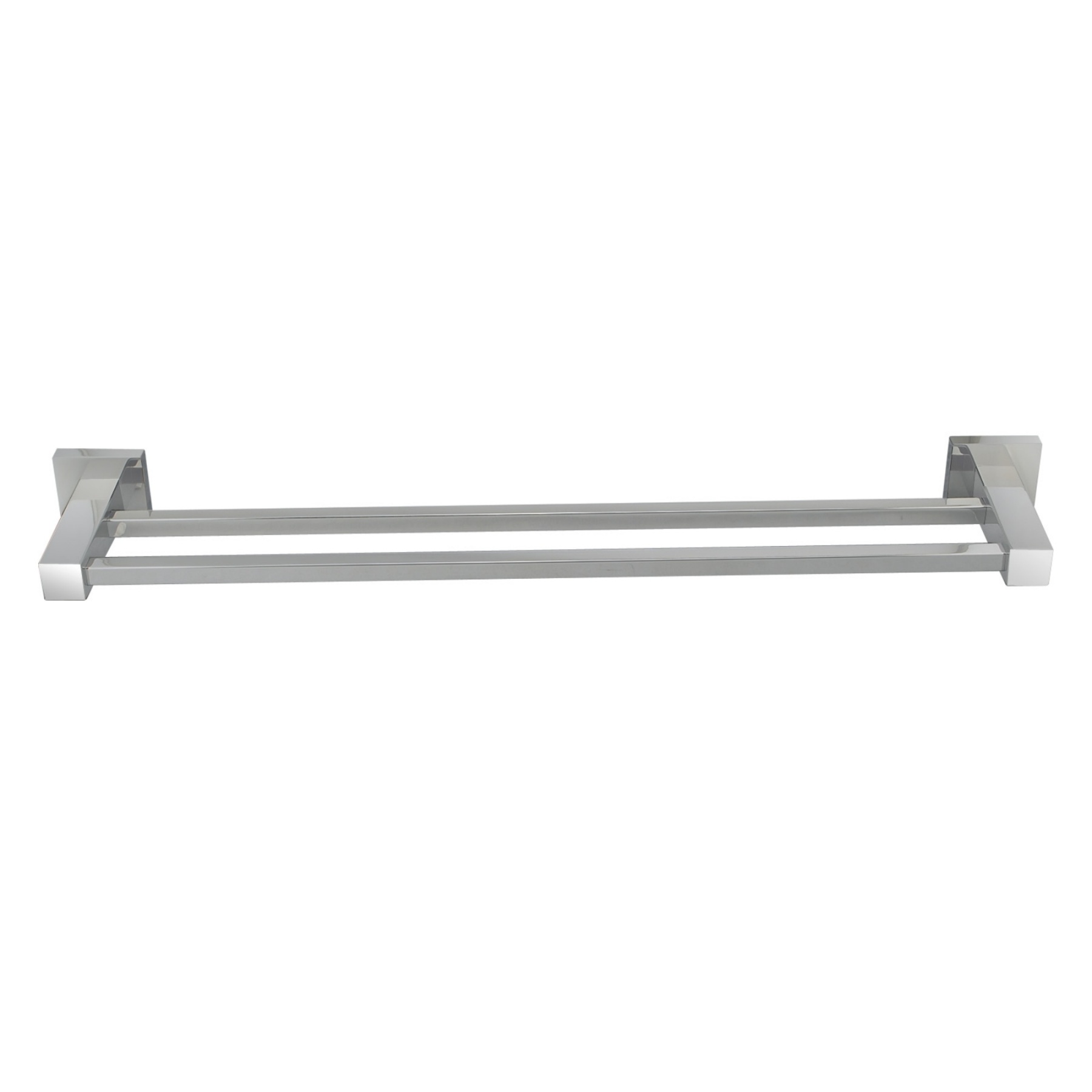 800mm Square Stainless Steel Bathroom Double Bars Towel Rail Rack Wall Mounted Clothes Hanger Holder Chrome/Black