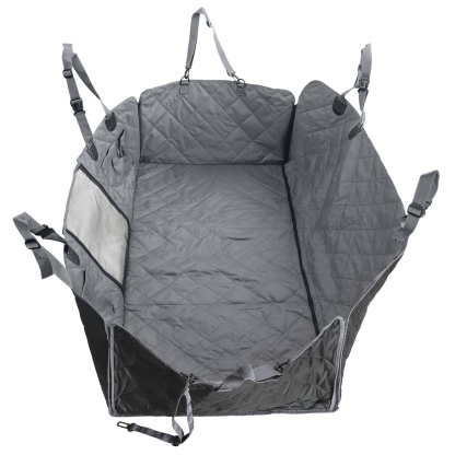 Large Water Proof Hard Bottom Pet Car Back Seat Cover Extendable Dog Cat Protector Mat Black/Grey