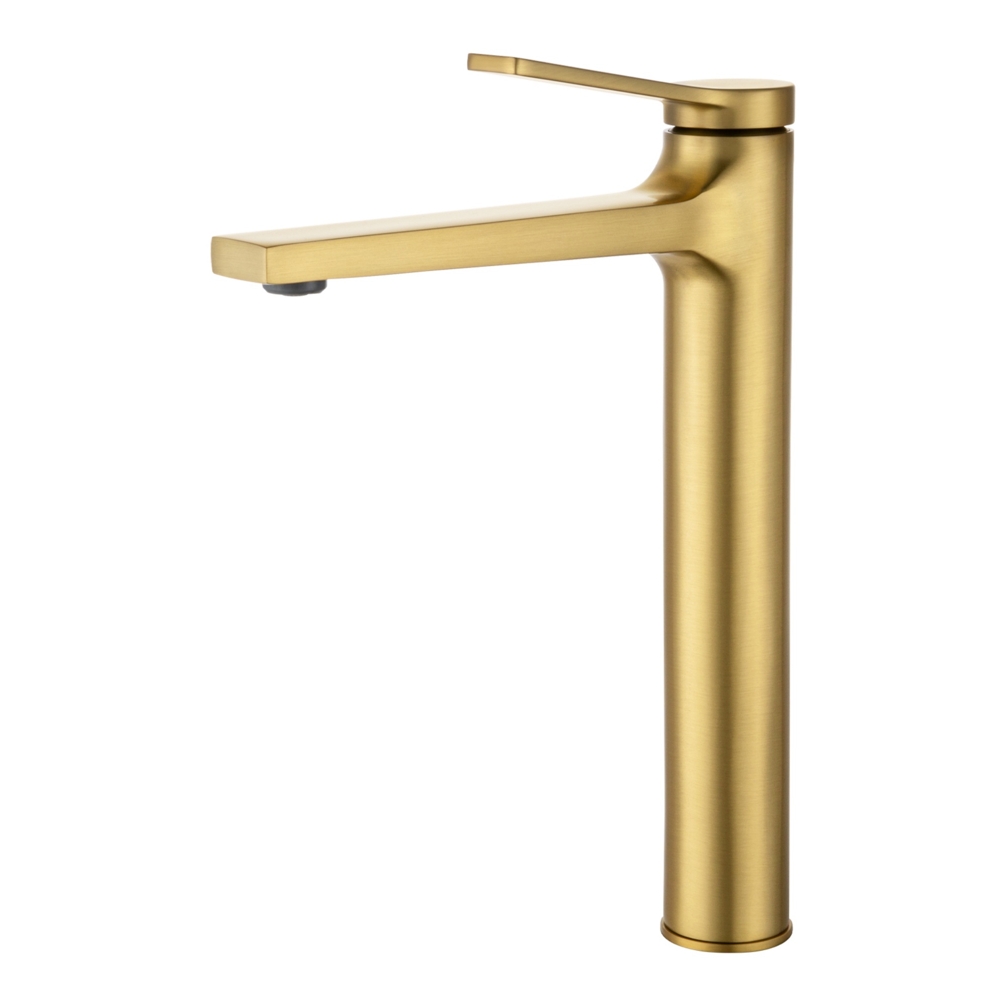Round Brass Bathroom Basin Tall Mixer Tap Laundry Sink Vanity Flick Counter Top Faucet Chrome/Black/Brushed Gold
