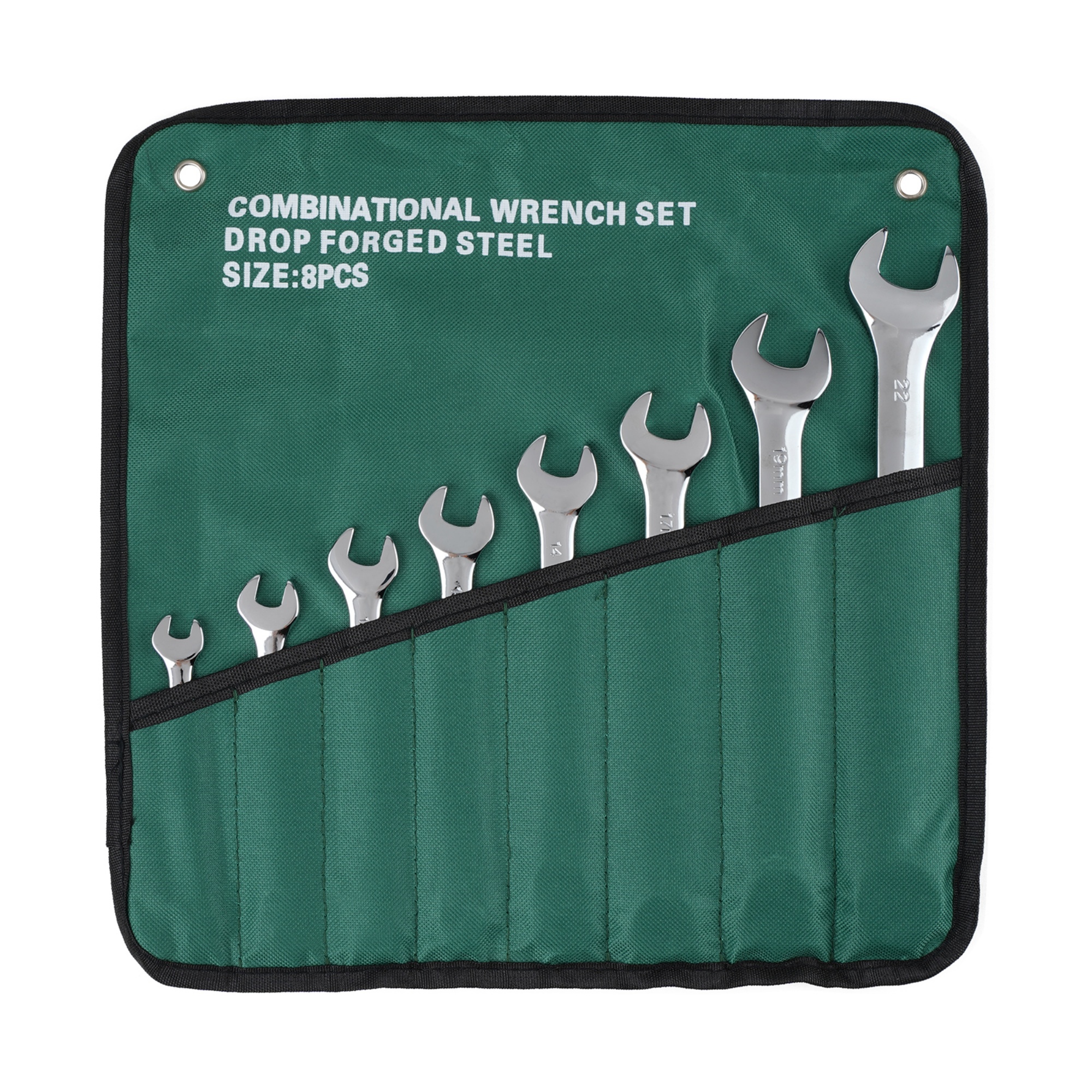 8PCs Ratchet Gear Spanner Set Combination Ring Open End Wrench Hand Tool Kit 