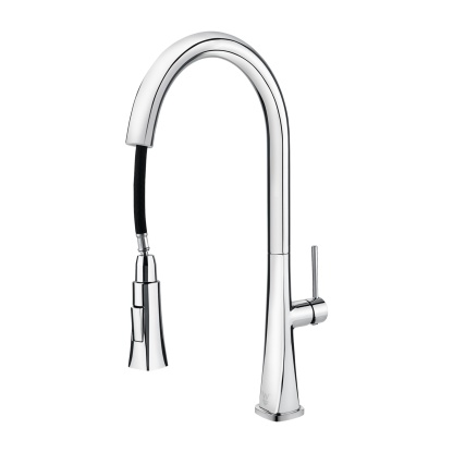 Brass 360° Swivel Pull-Out 2 Function Kitchen Sink Mixer Tap Laundry Basin Vanity Spout Faucet Chrome/Black/Granite Grey/White Granite