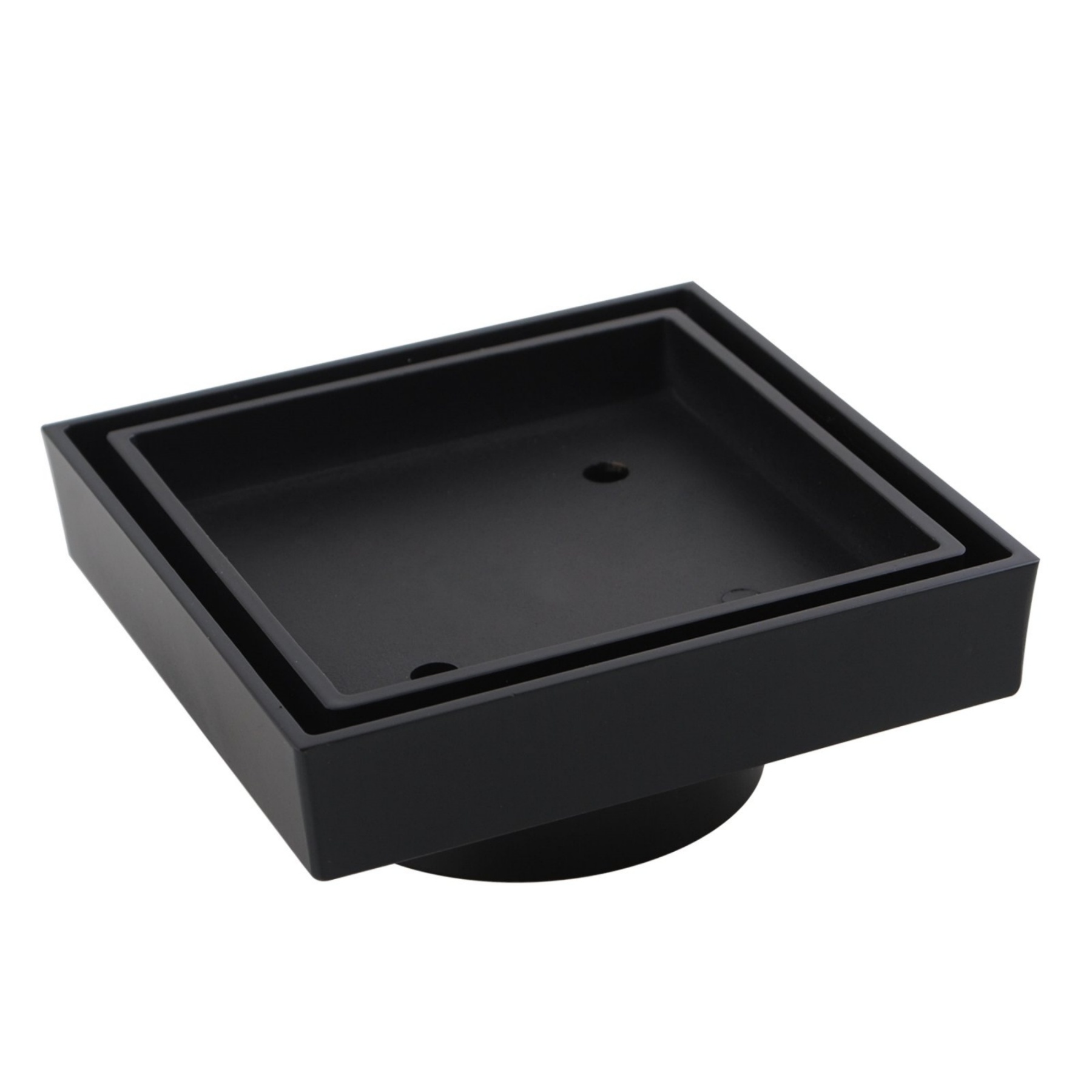 115mm Solid Brass Tile Insert Shower Floor Waste Bathroom Square Great Drain Water Outlet Matte Black
