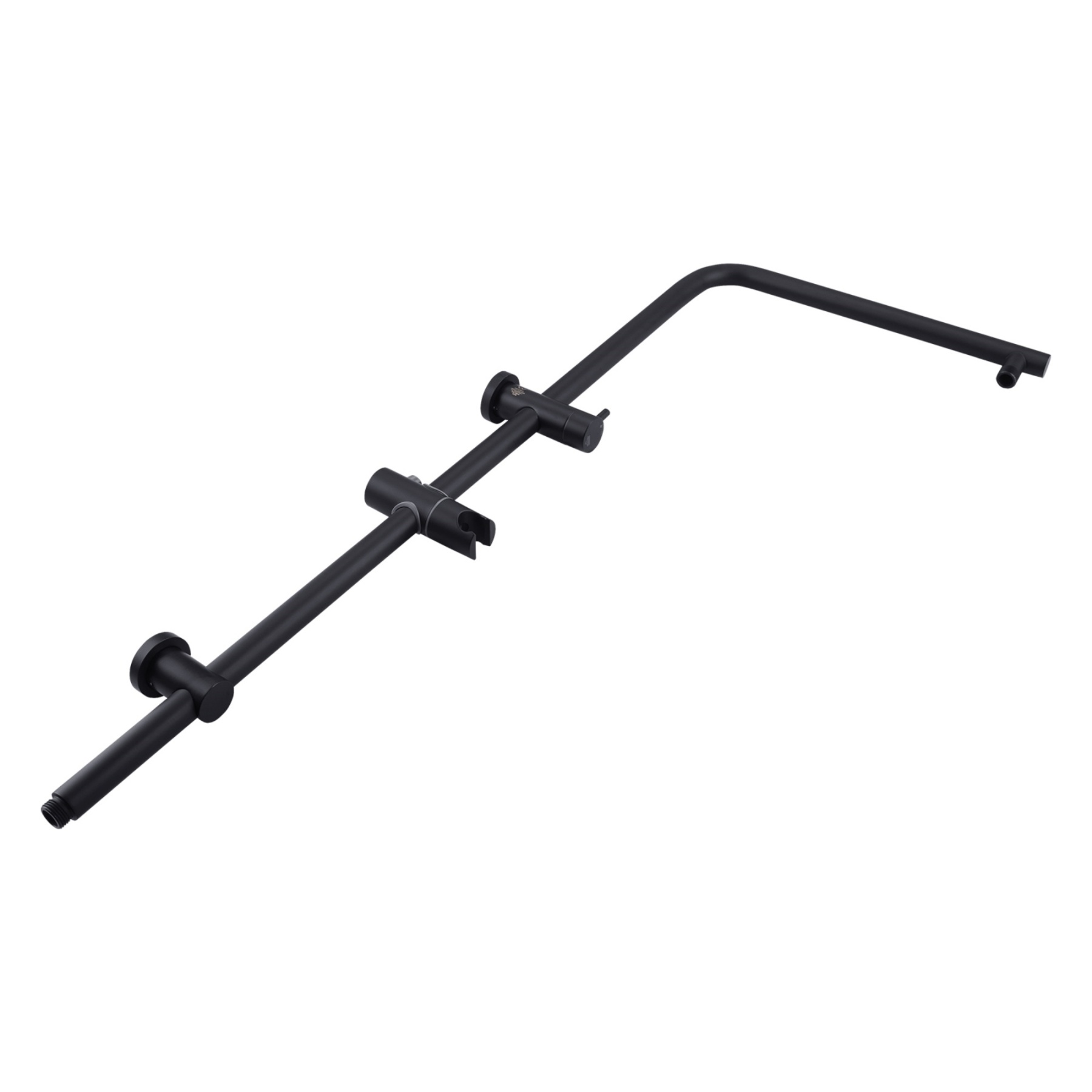 Chrome Round Twin Shower Head Rail Body Sliding Rail Wall Arm Diverter Shower Hose for Handheld Shower Head 