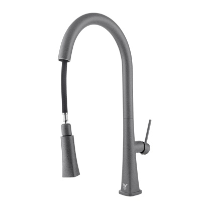 Brass 360° Swivel Pull-Out 2 Function Kitchen Sink Mixer Tap Laundry Basin Vanity Spout Faucet Chrome/Black/Granite Grey/White Granite