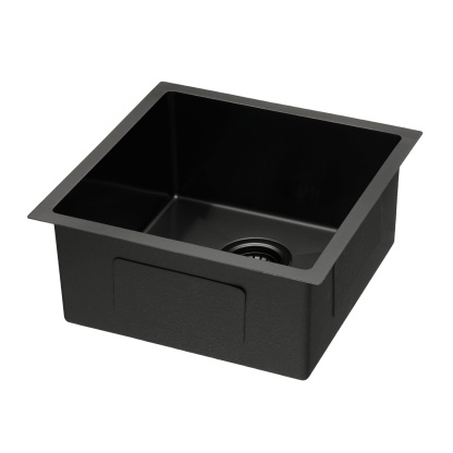 440x440mm Single Stainless Steel Kitchen Sink Smart Hand Free Drainage Top/Flush/Under Mount Satin Brush/Nano Black/Yellow Gold