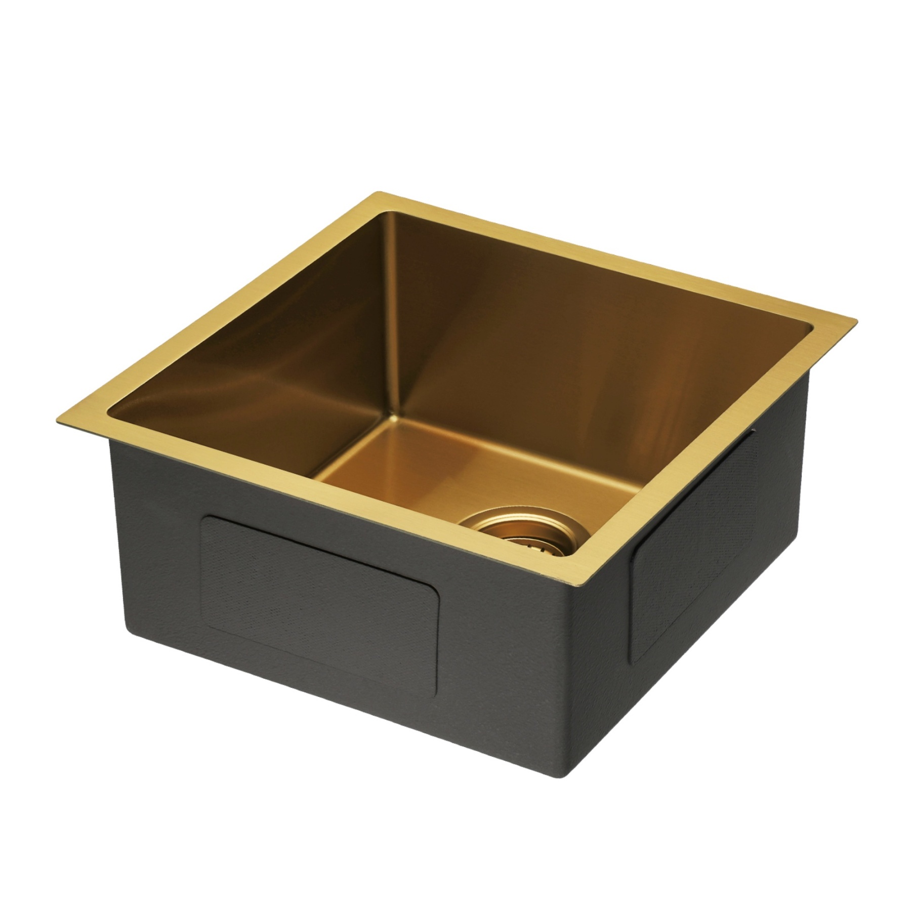 440x440mm Single Stainless Steel Kitchen Sink Smart Hand Free Drainage Top/Flush/Under Mount Satin Brush/Nano Black/Yellow Gold