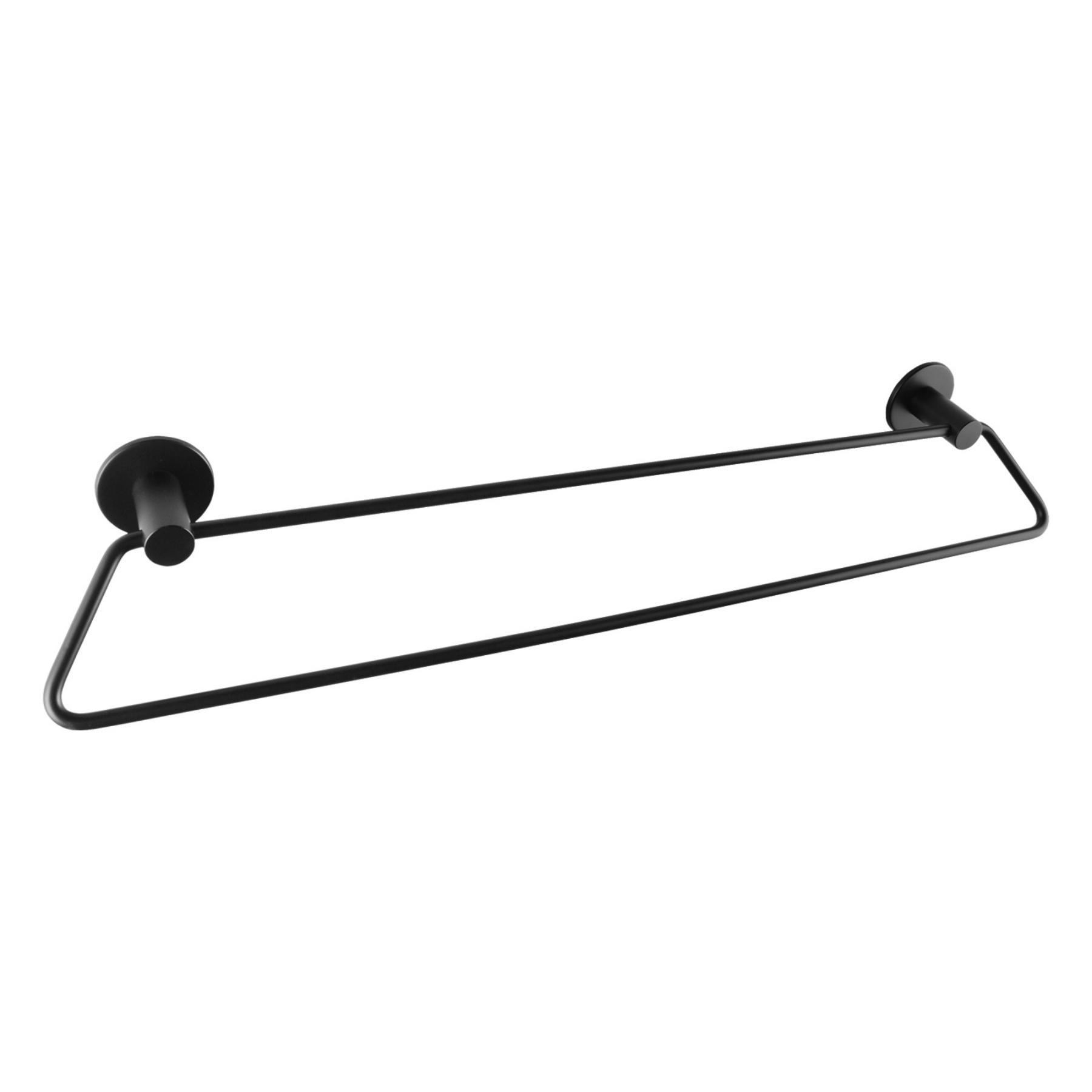600mm Bathroom Round Stainless Steel Double Towel Rail Wall Mounted 2 Bar Towel Clothes Hanger Holder Matte Black