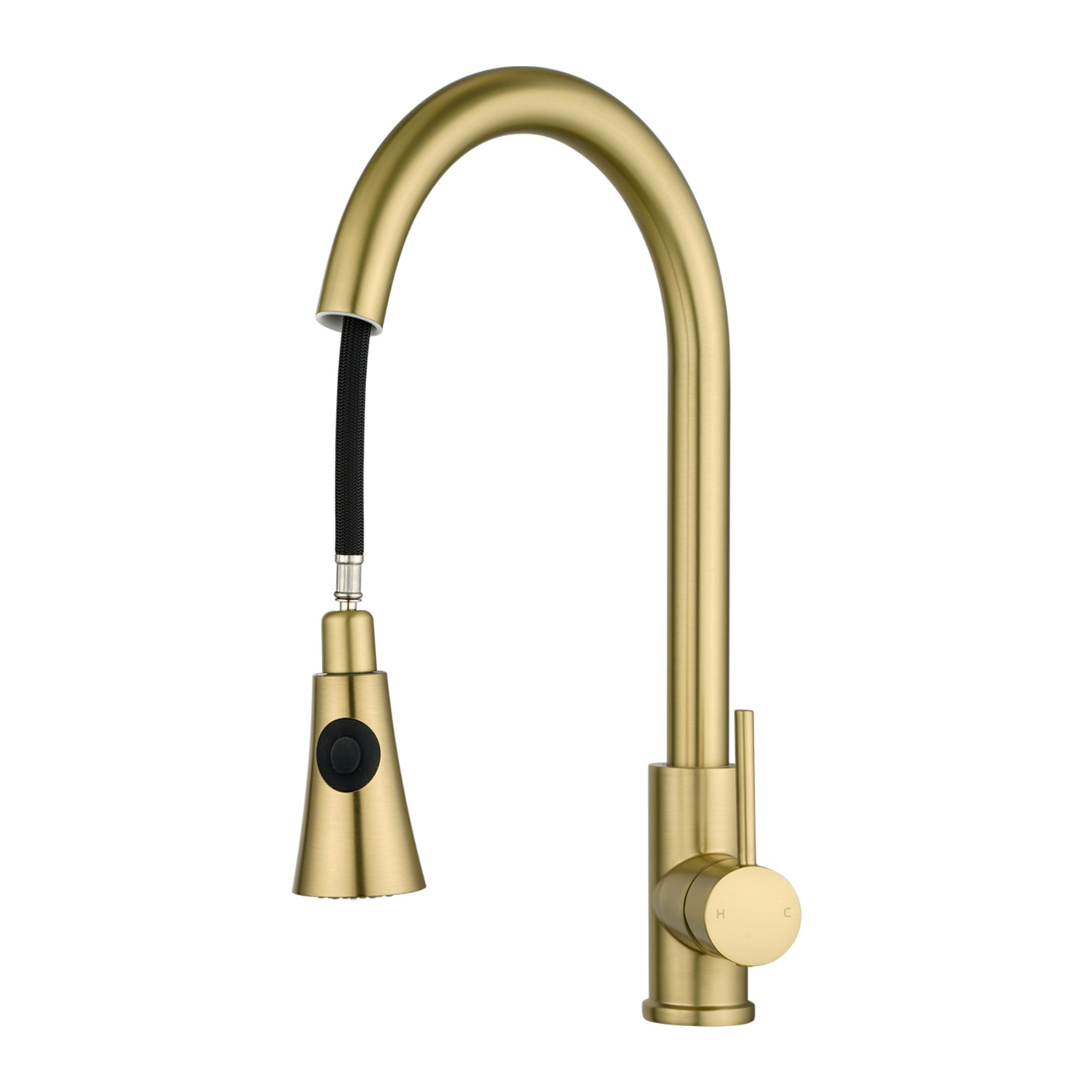 Swivel Pull Out Spout Kitchen Sink Basin Laundry Mixer Tap Brass WELS Black / Brushed Yellow Gold 
