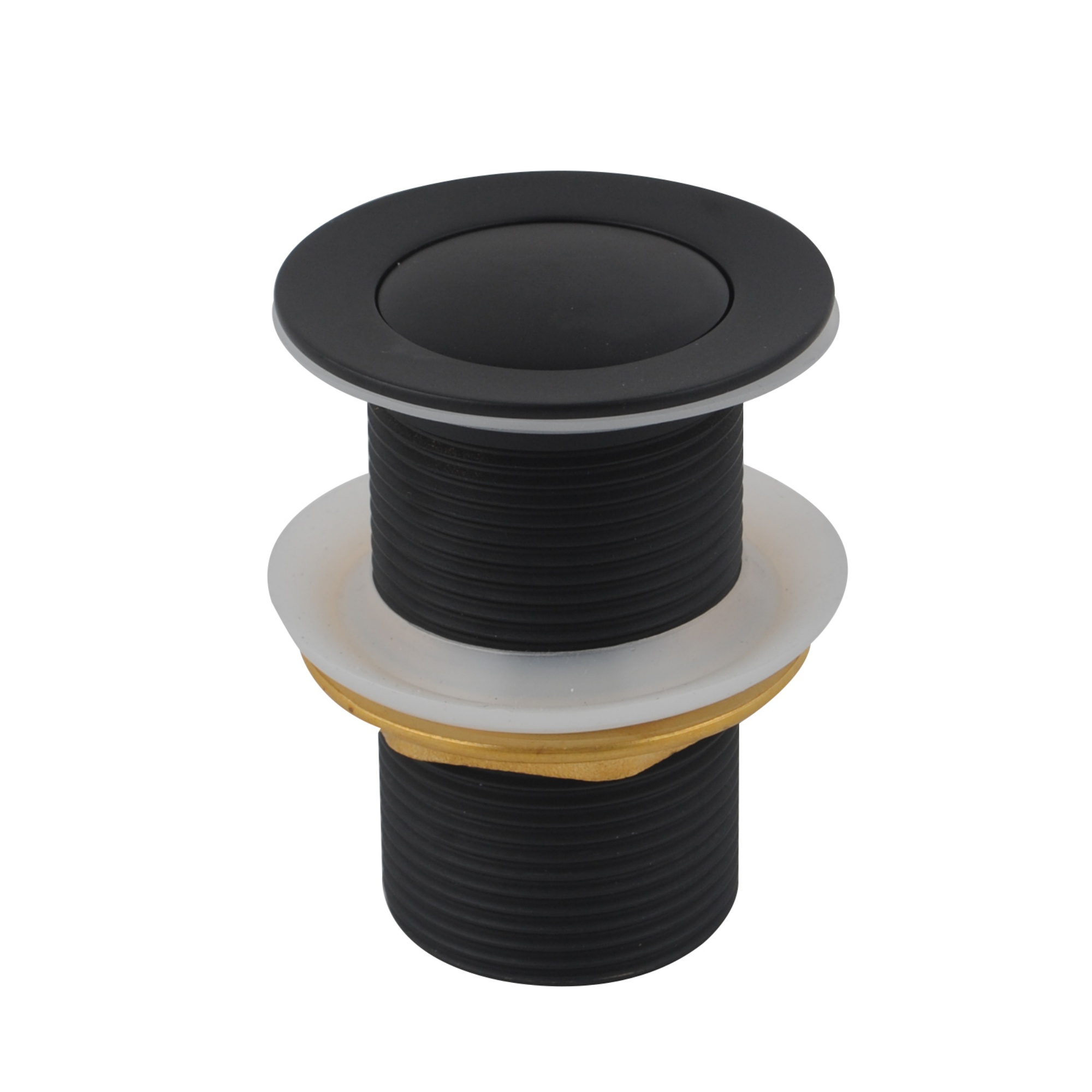 32mm Round Basin Sink Pop Up Waste Non Overflow Bathroom Vanity Drain Plug 40mm Adapter Chrome/Matte Black/Brushed Yellow Gold