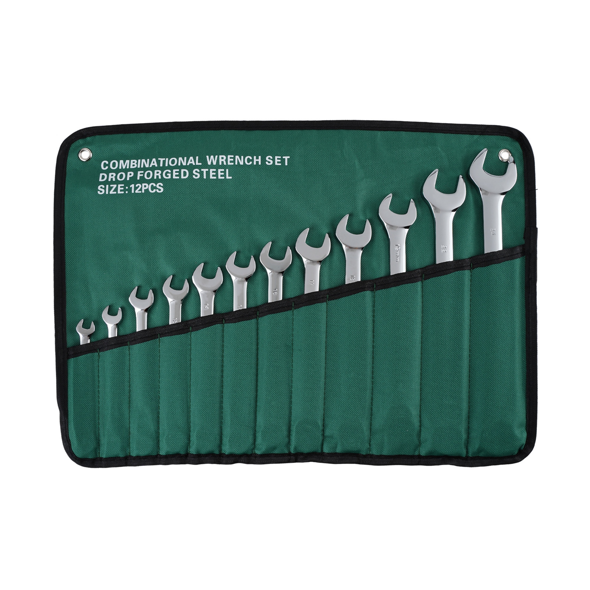 12PCs Ratchet Gear Spanner Repairs Set Combination Ring Open End Wrench Hand Tool Kit