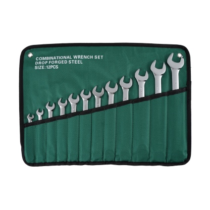 12PCs Ratchet Gear Spanner Repairs Set Combination Ring Open End Wrench Hand Tool Kit