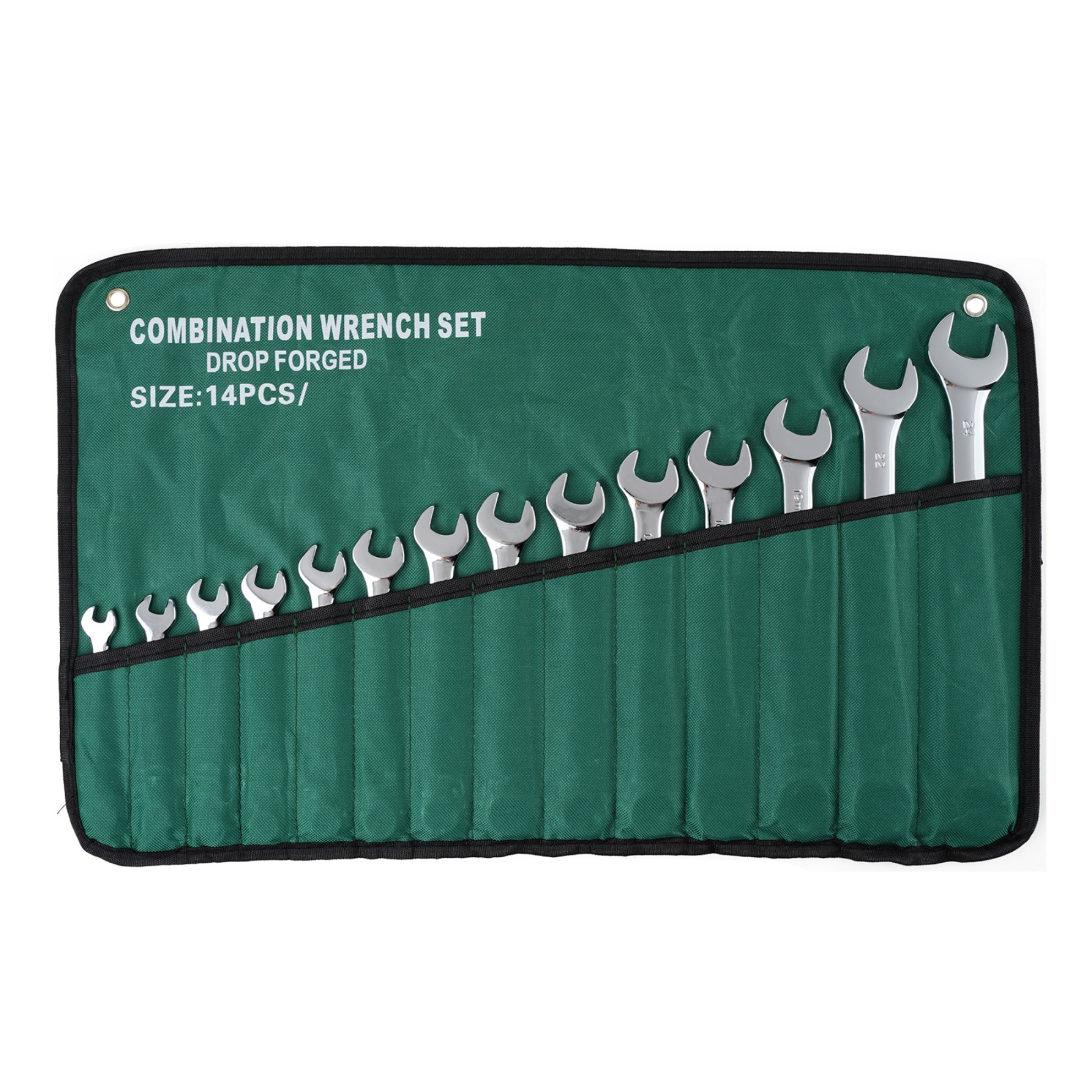 14PCs Dual Purpose Spanner Set Combination Ring Open End Wrench Hand Tool Kit