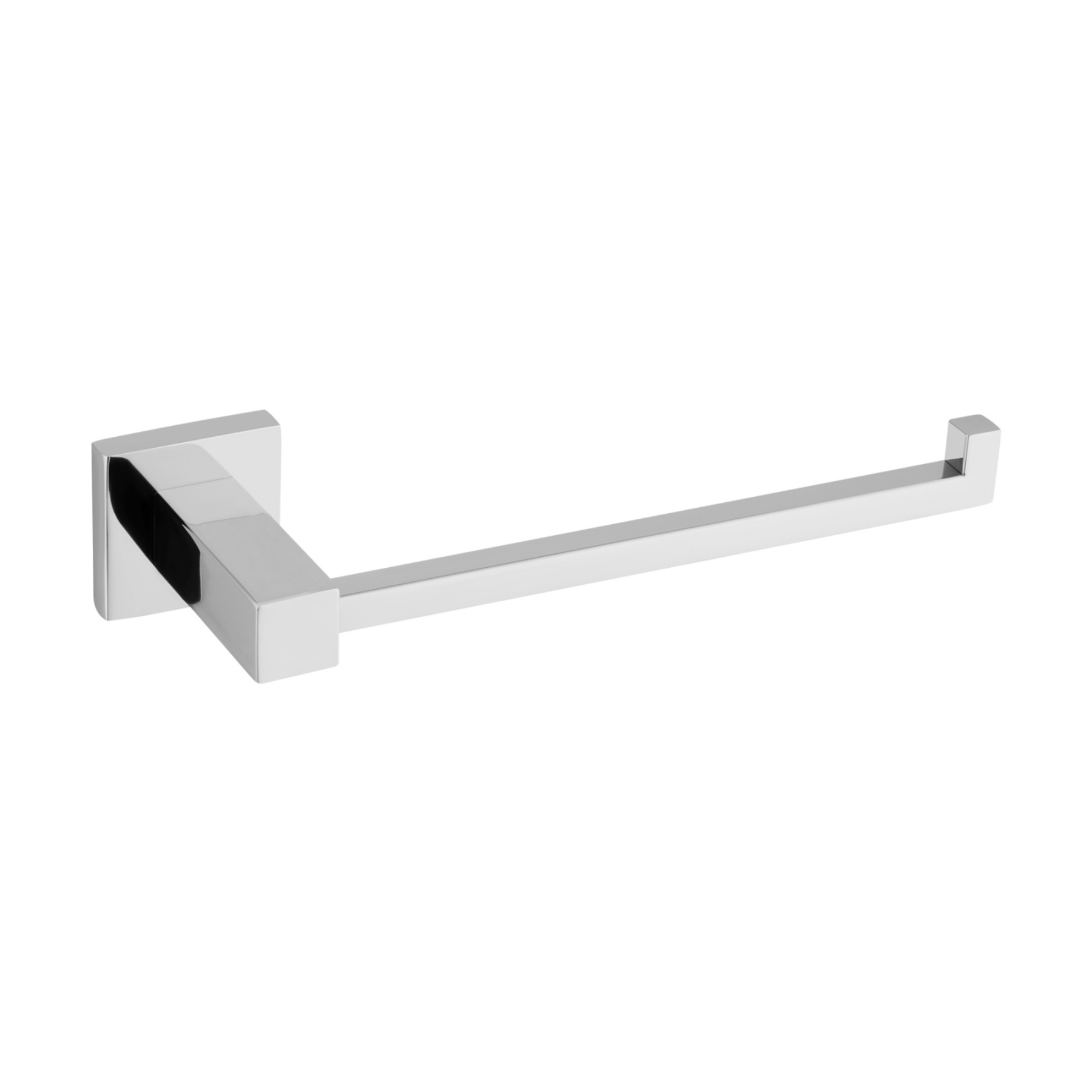 Bathroom Square Stainless Steel Towel Holder Rail Hook Wall Mounted Single Towel Hanger Hand Bar Chrome/Matte Blac;