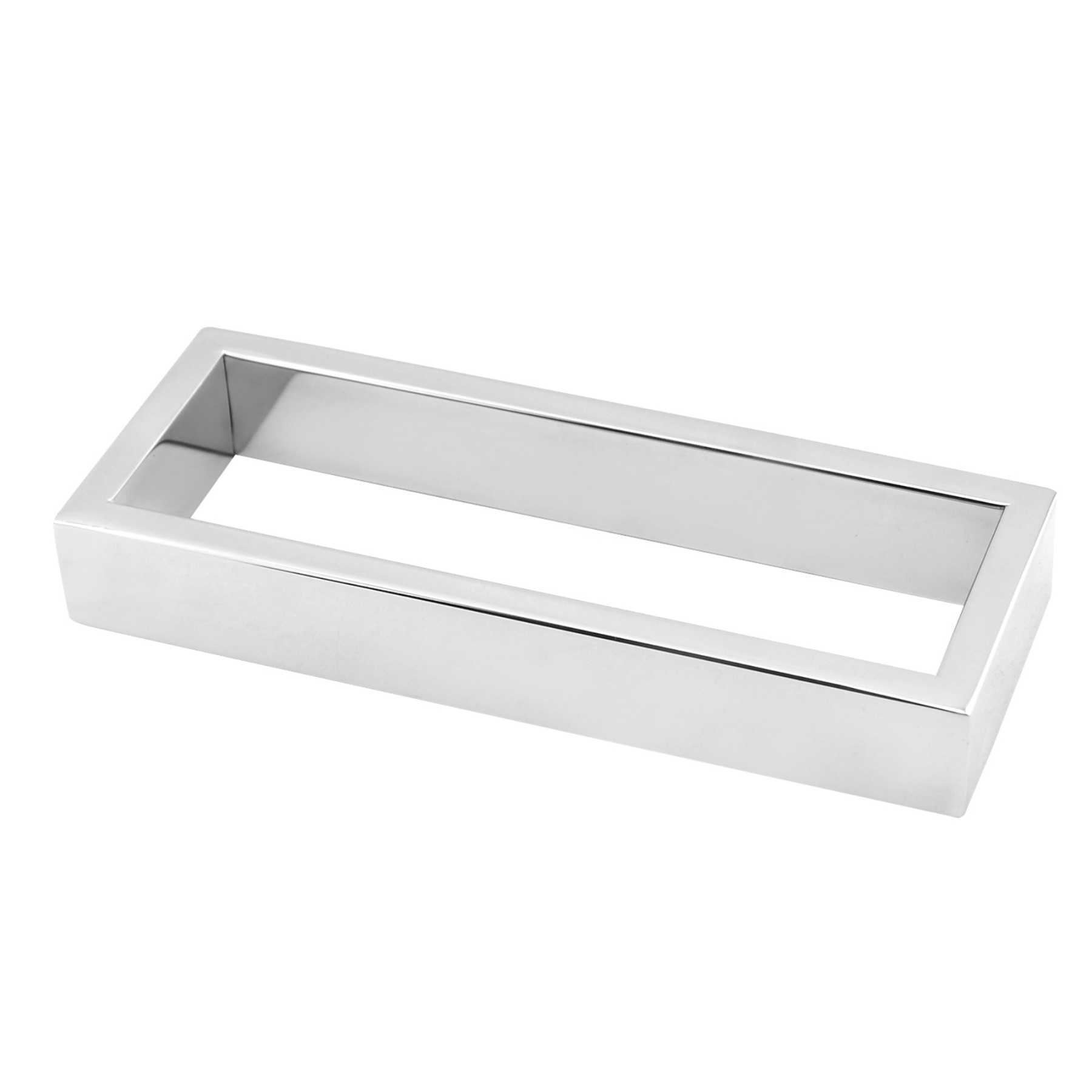 Bathroom Square Stainless Steel Single Towel Rail Ring Wall Mounted Towel Hanger Holder Chrome/Black