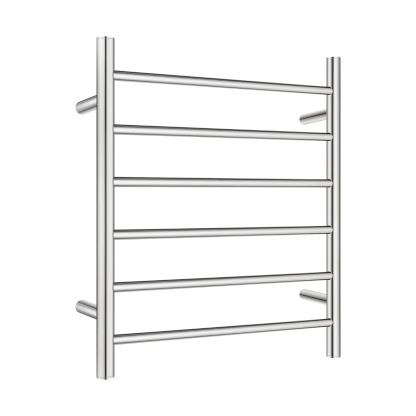 Round Aluminum Electric Heated Towel Rail Rack 6 Bars Bathroom Wall Mounted Warmer Towel Dryer Holder Hanger Silver/Black/Brushed Yellow Gold