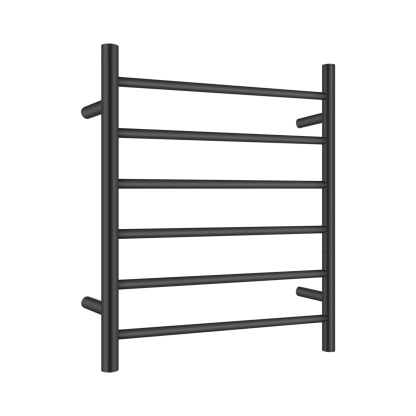 Round Aluminum Electric Heated Towel Rail Rack 6 Bars Bathroom Wall Mounted Warmer Towel Dryer Holder Hanger Silver/Black/Brushed Yellow Gold