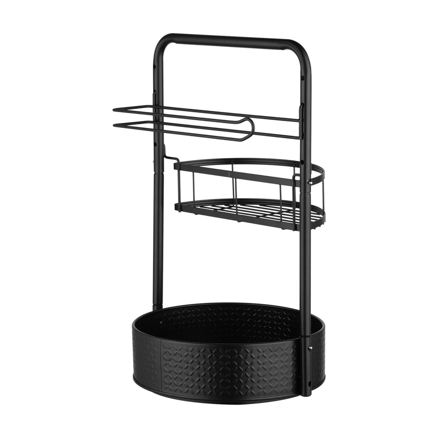 2 Tier Kitchen Rotating Spice Seasoning Lazy Susan Organizer Rack Paper Hanger Black Bathroom Cosmetics Lotion Storage Towel Holder