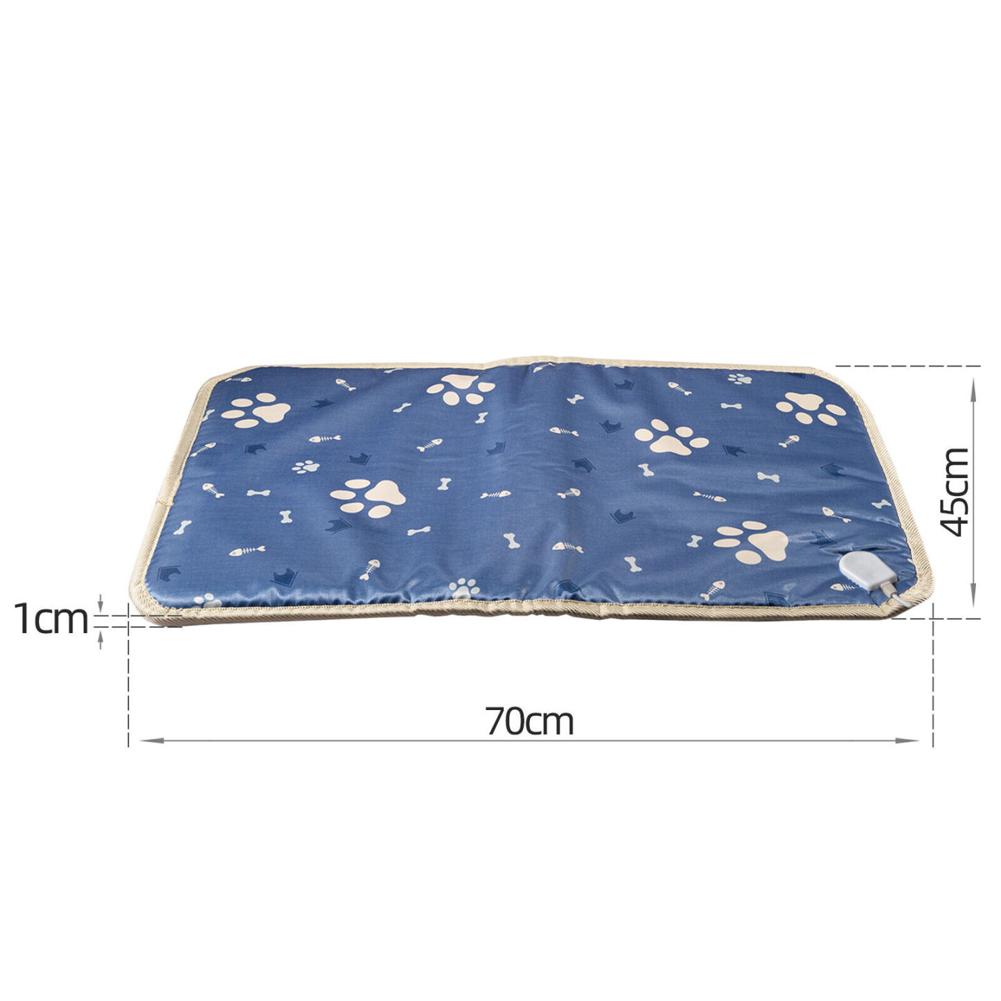 70CM 35-60℃ Pet Electric Heated Pad Mat Heating Blanket Bed Overheat Protection
