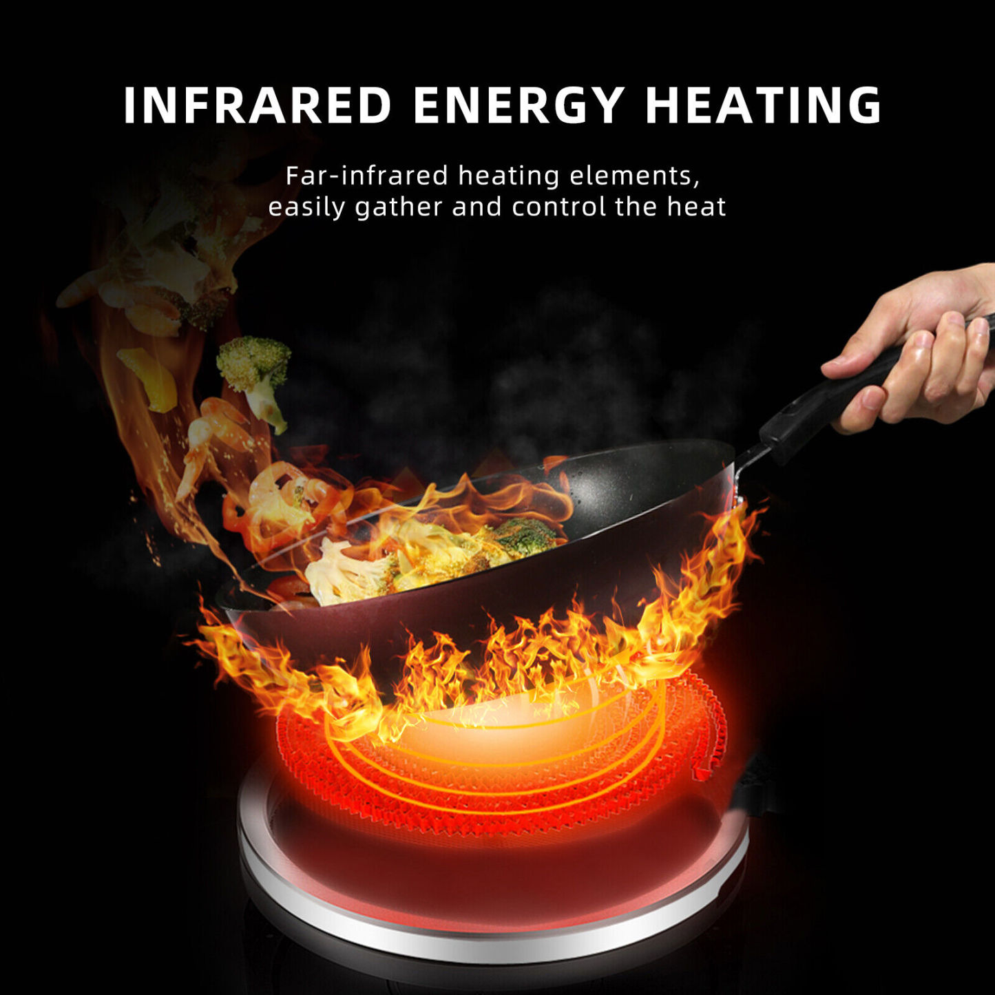 2200W Electric Infrared Ceramic Induction Cooktop Kitchen Cooker Hob Plate