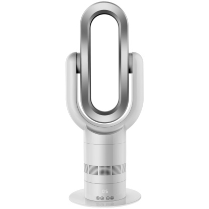 Electric Bladeless Fan Heat Cool Floor Fan Timer Remote Touch Control Silver/Blue