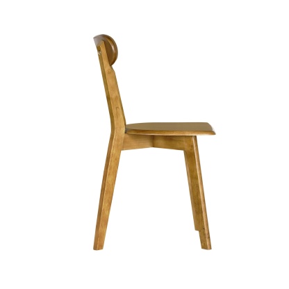 2PCs Rubber Wood Dining Chairs for Home Kitchen Restaurant Walnut/Natural/Black