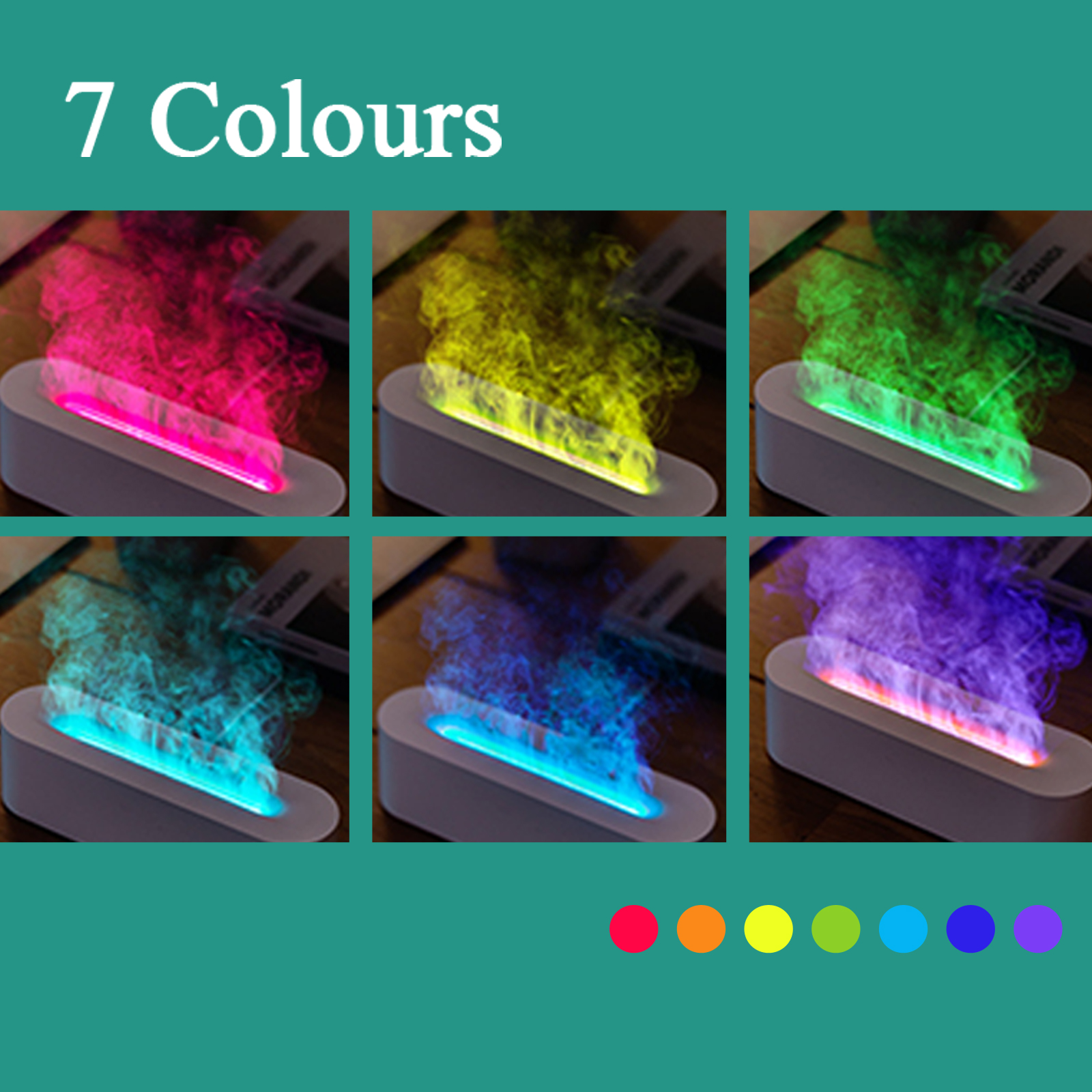 Aromatherapy Diffuser 7 Colours LED Light Ultrasonic Oil Humidifier Air Purifier