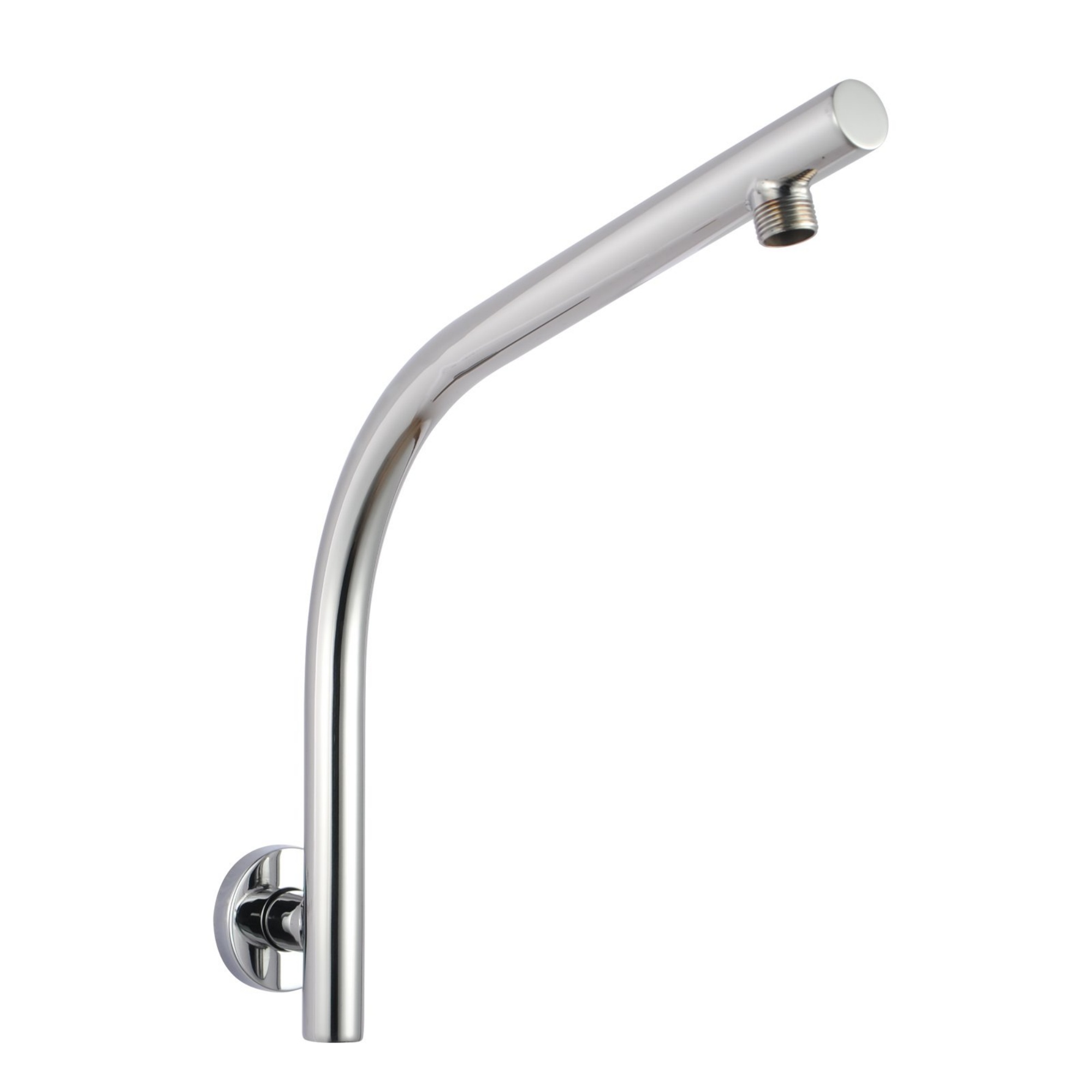 13'' Round Bath Shower Head Set Bathroom Swivel Overhead Shower Head Gooseneck Wall Shower Arm Chrome/Black