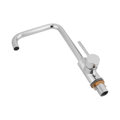 Round Brass Gooseneck Kitchen Sink Mixer Tap Laundry Basin Vanity Swivel Spout Faucet Chrome/Black